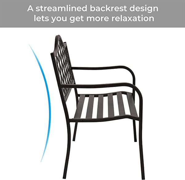 50" Outdoor Patio Bench Patio Furniture Chair for Porch Park Garden