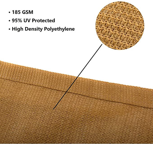 12' x 16' Rectangular Sun Shade Sail UV Block Canopy for Outdoor,Sand