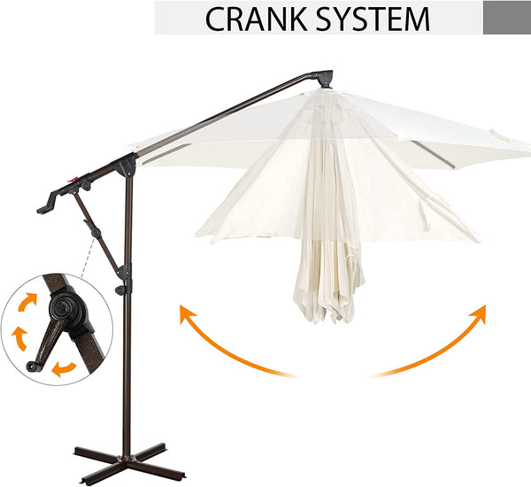 10ft Outdoor Cantilever Aluminum Umbrella