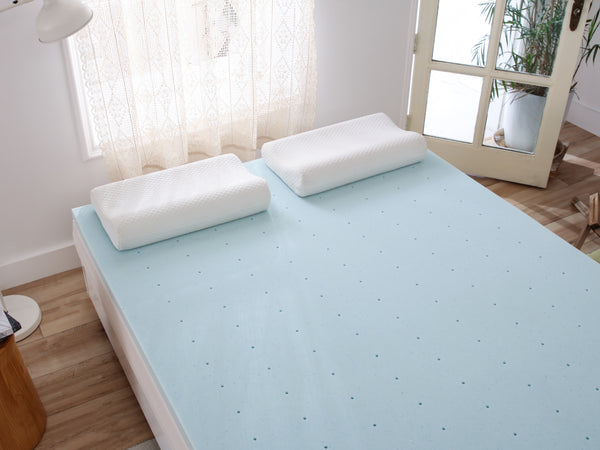 Mydepot Gel Memory Foam Mattress Topper 1.5 Inch Blue