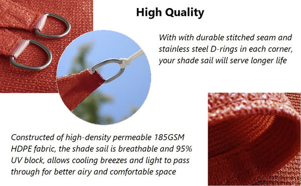 12' x 12' Square Sun Shade Sail UV Block Canopy for Outdoor,Sand