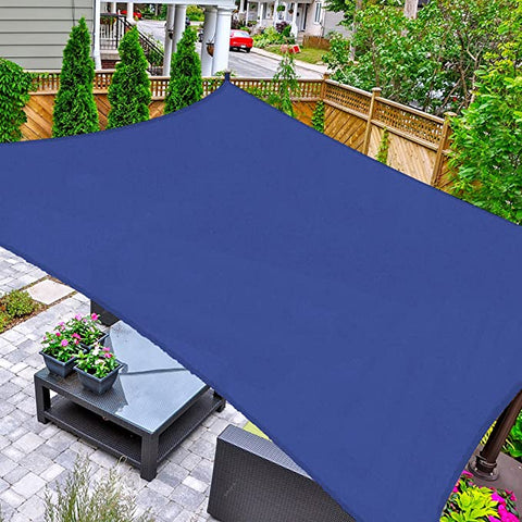 10' x 13' Sun Shade Sail Rectangle Canopy, UV Block Awning Durable for Outdoor Patio Carport Garden Backyard Balcony, Blue