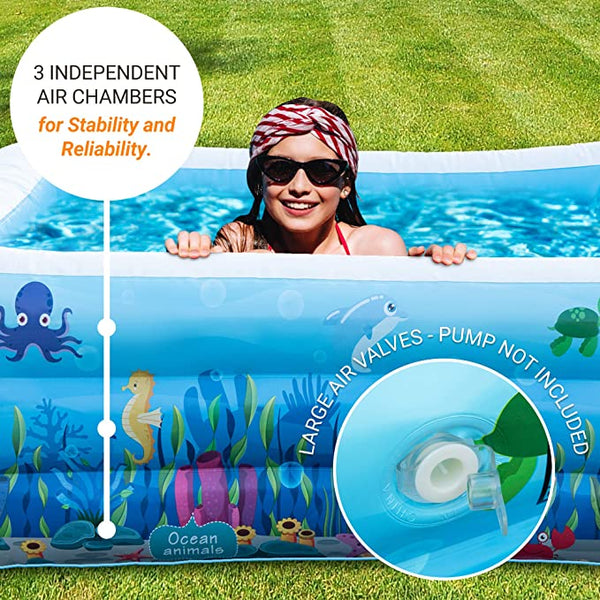 120"x 73"x 24" Inflatable Swimming Pool for Adult, Kids
