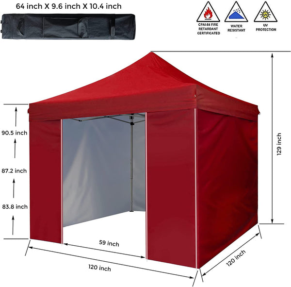 10' x 10' Pop Up Sidewall Canopy Tent - 5 pieces of sidewall with Rolling Storage Bag