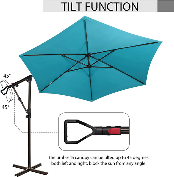 10ft Outdoor Cantilever Aluminum Umbrella
