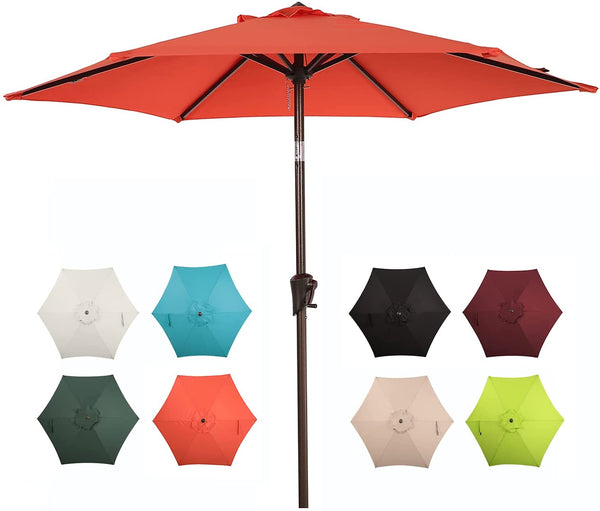 7.5ft Patio Umbrella Outdoor Table Market Umbrella with Push Button Tilt/Crank