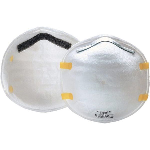 GERSON N95 081730 Half-Face Particulate Mask Respirator, 0.95% Efficiency, Staple-Free Headstrap, Microfiber, White 20 Pack