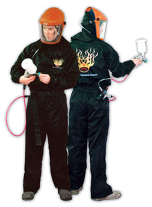 High Teck PS120 Carbon Fiber Anit-Static Paint Spray Suit Coveralls Black - Size XXL