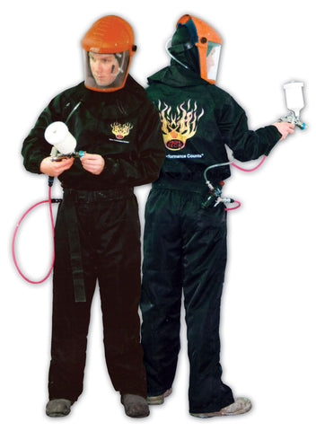 High Teck PS115 Carbon Fiber Anit-Static Paint Spray Suit Coveralls Black - Size XL