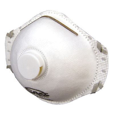 SAS Safety 8611 Valved Particulate Respirator Mask, N95 Filter, Polypropylene Fabric, White 10 Pack
