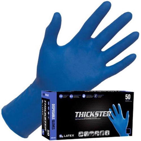 SAS Safety Thickster 6602-20 14mil Powder-Free Disposable Latex Gloves - Medium -10 Boxes/1 Case - For Your Safety USA